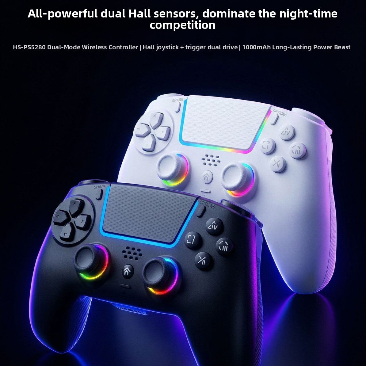 Mando inalambrico Bluetooth para PS5 con iluminacion RGB