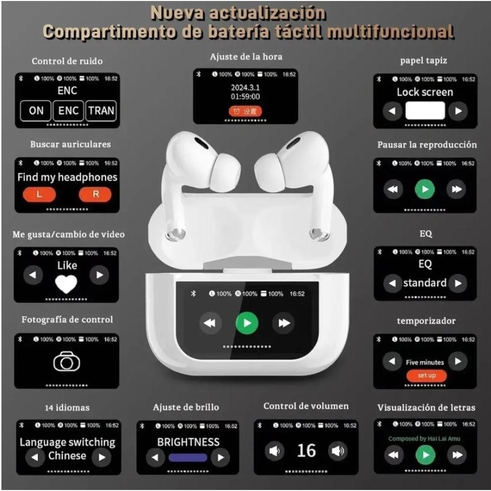 Audifonos Bluetooth Con Pantalla Tactil